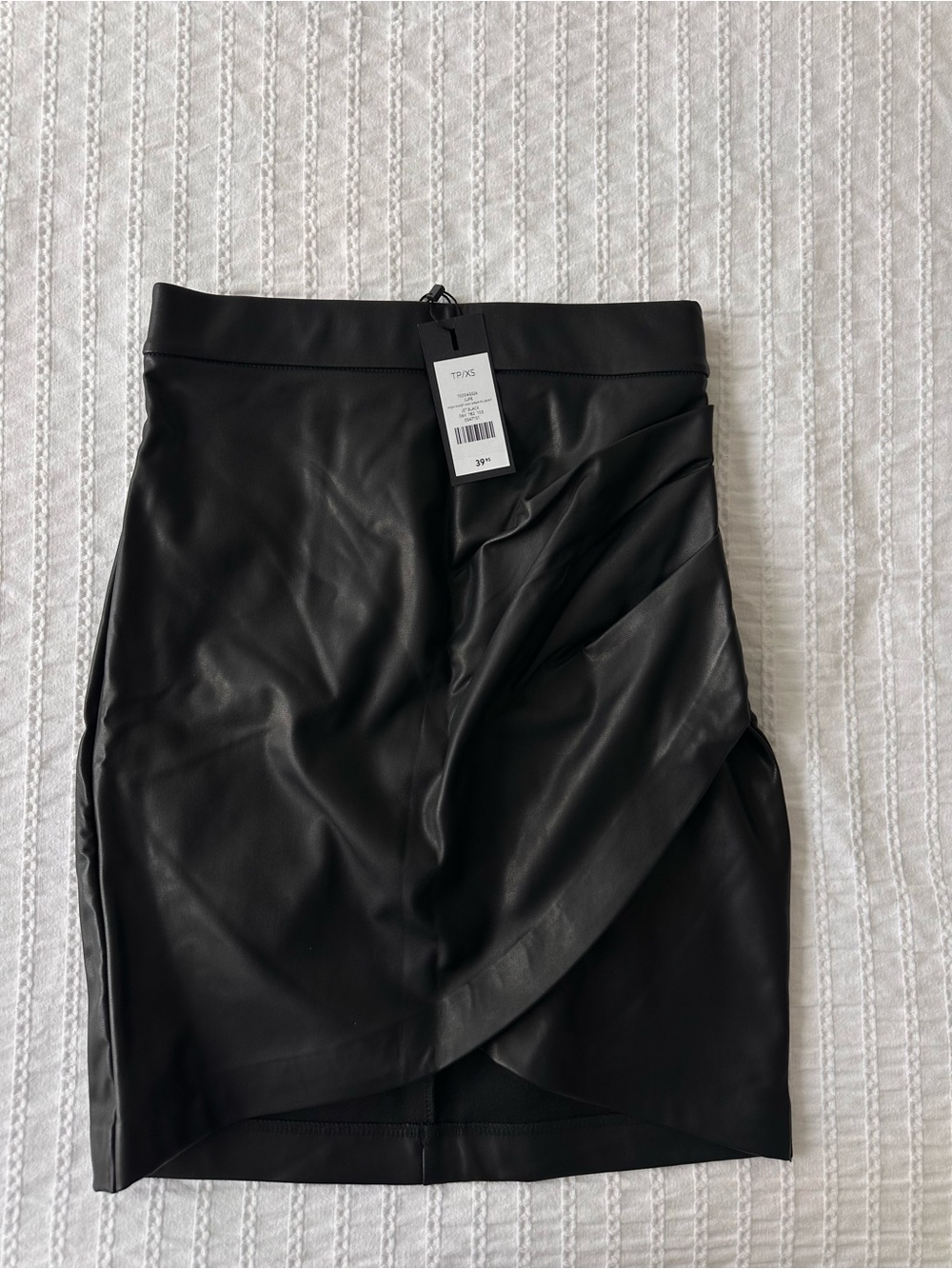 Dynamite: Black Faux Leather Wrap Mini Skirt